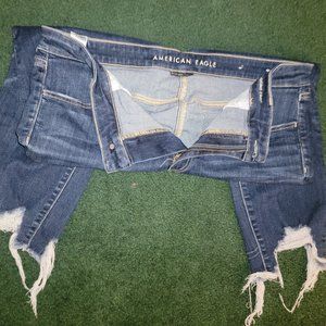 Women's Plus Size American Eagle Jeans Size 18 Short High Rise Jegging Crop